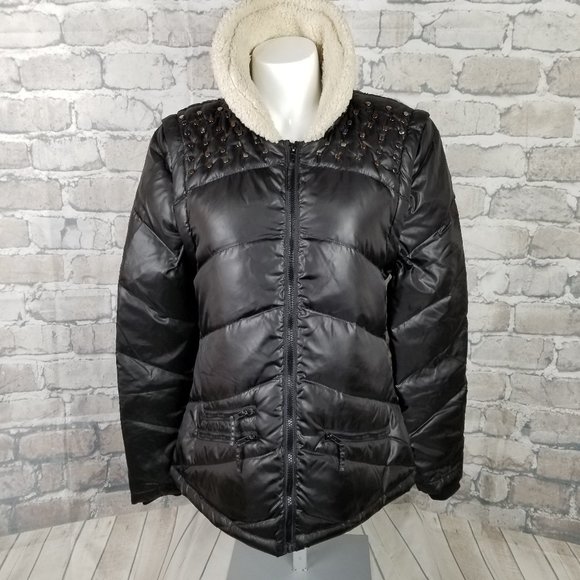 One Teaspoon Jackets & Blazers - One Teaspoon Puffer Coat Studded Convertable Med